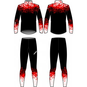 detail KV+ TORNADO TWO PIECES SUIT – Black / Red / white 23V118-3