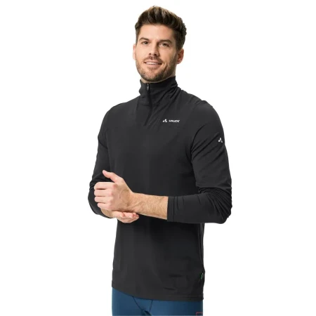 detail VAUDE MONVISO WOOL HALFZIP T-SHIRT Black