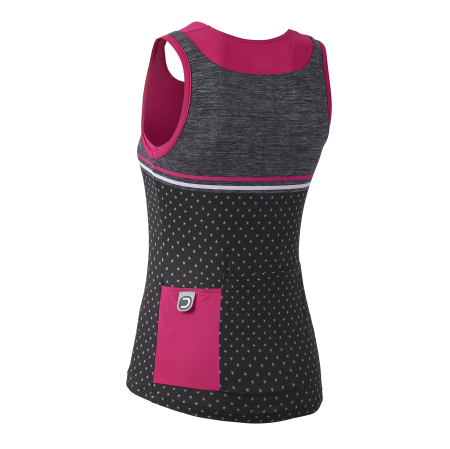 detail DOTOUT STRIPE W TOP Black/Fuchsia A20W000-904