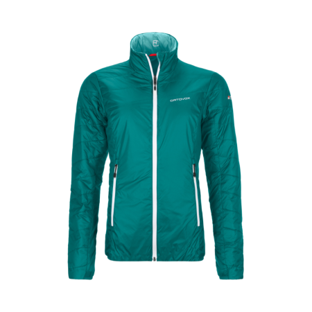 detail ORTOVOX W´s PIZ BIAL JACKET Pacific Green