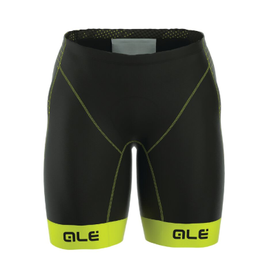 ALÉ RECORD SHORTS Black/Fluo Yellow