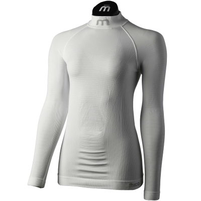 MICO WOMAN L/SLVS ZIP NECK SHIRT WARM CONTROL Bianco